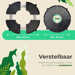 Sunny Tree Plantentrolley - Draagkracht tot 300 KG - 360 Graden Draaibare Wielen - Ø 30-50 Centimeter