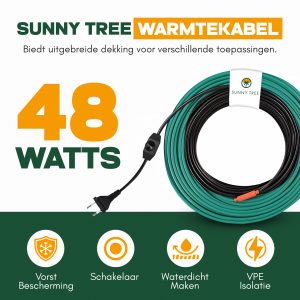 Warmtekabel tegen vorst - warmteslang - 8 meter lengte