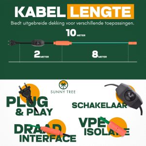 Warmtekabel tegen vorst - warmteslang - 8 meter lengte